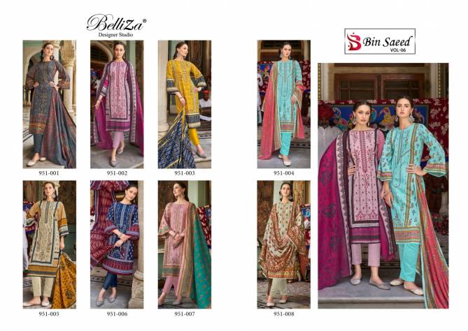 Bin Saeed Vol 6 By Belliza Cotton Digital Printed Dress Material Wholesale Shop In Surat
